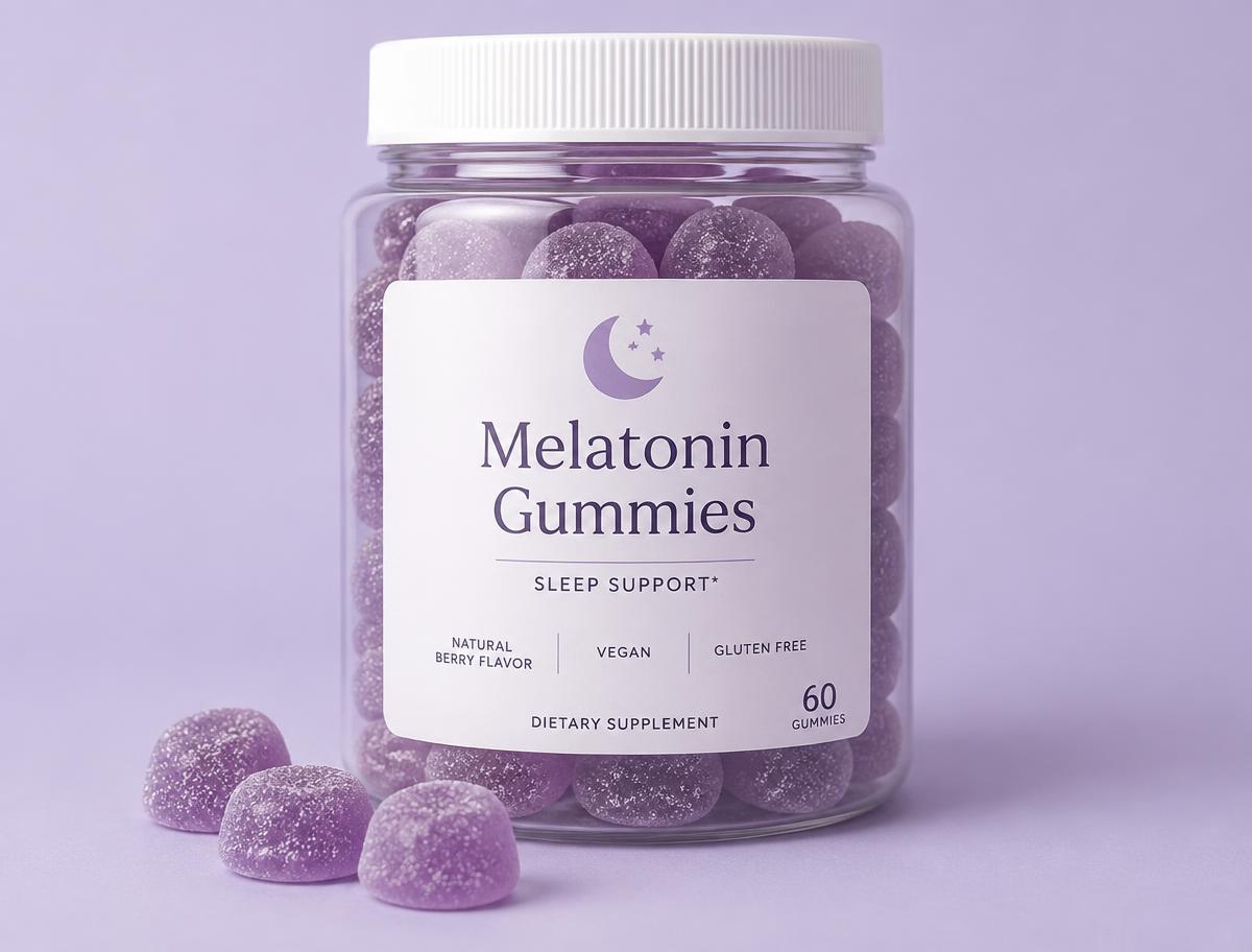 Jar of lavender melatonin gummies